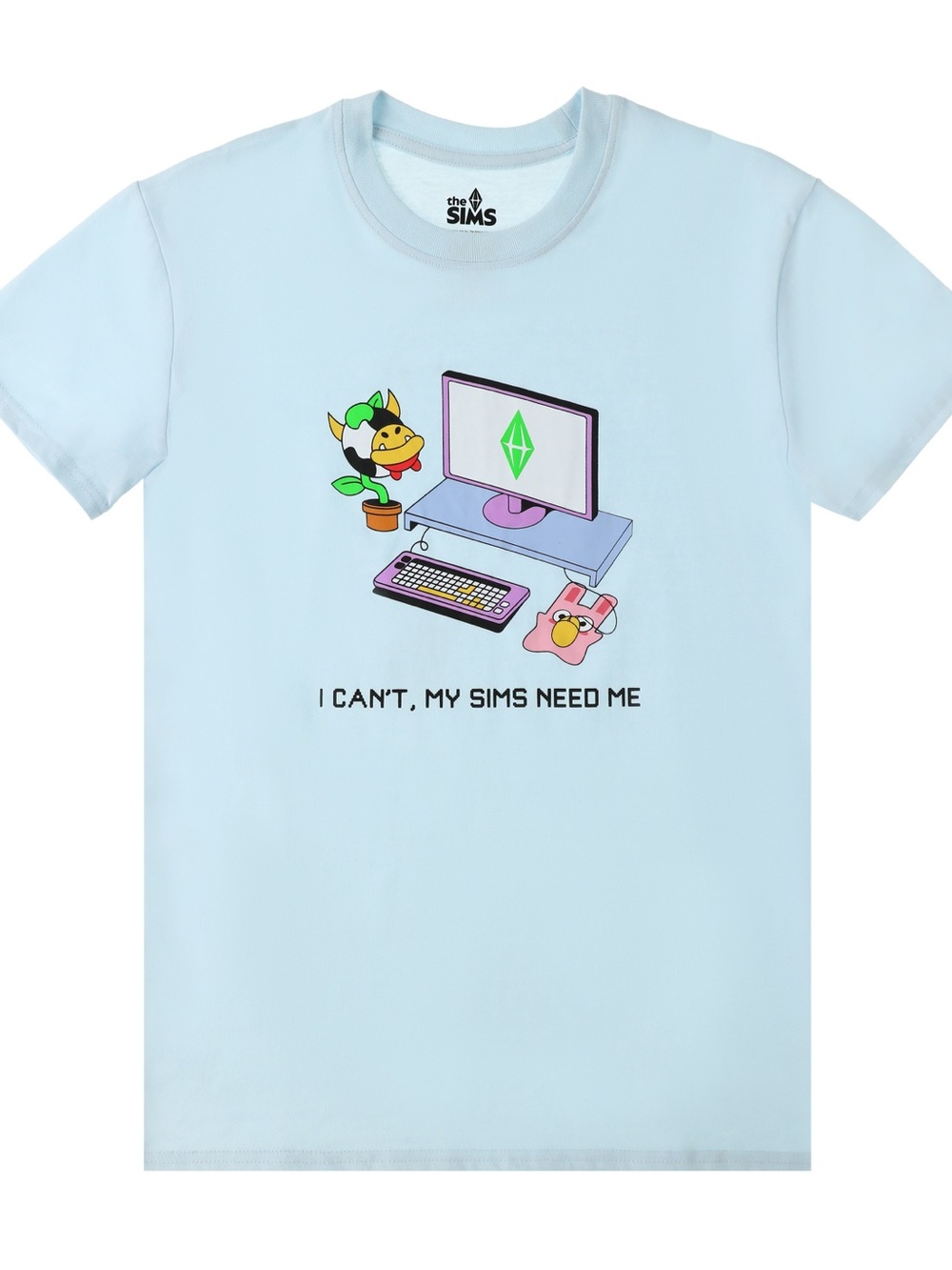 NWT 2000s The Sims “I Can’t My Sims Need Me” Unisex Crew Neck Y2K Gamer T Shirt